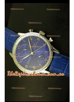 IWC Portuguese Chronograph Swiss Replica Watch in Steel Case - 1:1 Mirror Replica Edition