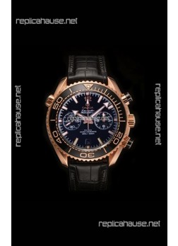 Omega Speedmaster Planet Ocean Rose Gold Black Dial Super Clone Watch 