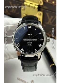 Omega De Ville Co-Axial 41MM Black Dial Leather Strap Super Clone Watch 