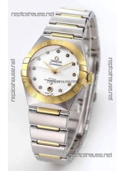Omega Constellation 29MM Two Tone Yellow Gold White Dial Automatic Super Clone Watch 