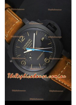 Panerai Luminor PAM00580 1950 3 Days Chrono Flyback Ceramica Watch P.9100 Movement