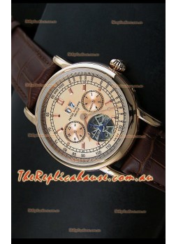 Patek Philippe Complications Tourbillon Japanese Replica Watch in Pink Gold