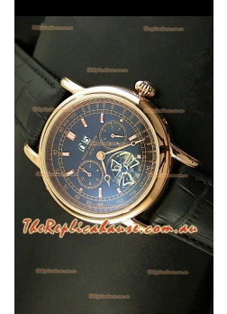 Patek Philippe Complications Tourbillon Japanese Replica Watch in Pink Gold