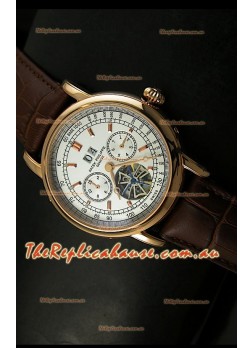 Patek Philippe Complications Tourbillon Japanese Replica Watch in Pink Gold