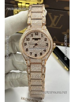 Patek Philippe Twenty-4 Diamonds Paved Rose Gold Super Clone Watch 