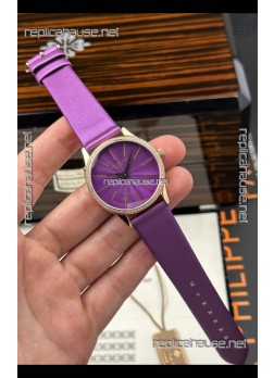 Patek Philippe Calatrava 4997 Rose Gold Purple Dial Super Clone Watch 