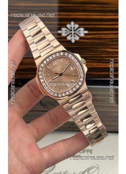 Patek Philippe Nautilus 5723 Rose Gold White Sapphires Super Clone Watch 