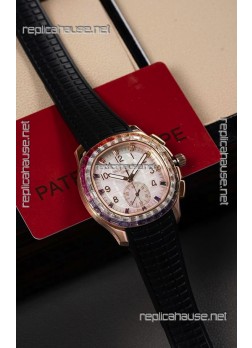 Patek Philippe Aquanaut 7968 Rose Gold Black Strap Super Clone Watch 