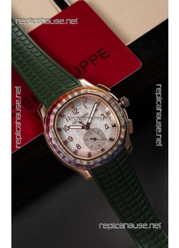 Patek Philippe Aquanaut 7968 Rose Gold Green Strap Super Clone Watch 