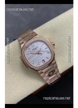 Patek Philippe Nautilus 7118 35MM Rose Gold  Steel Dial Super Clone Watch 