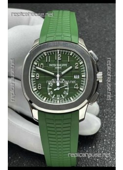 Patek Philippe Aquanaut 5968 Steel Case Green Dial Super Clone Watch 