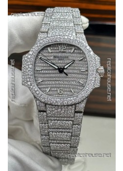 Patek Philippe Nautilus 7118/1450G-001 35MM Custom moissanite Casing and Dial 