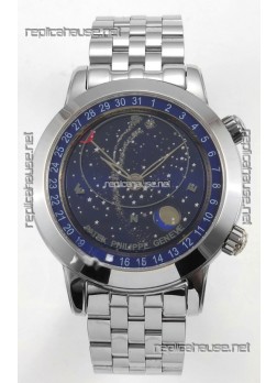 Patek Philippe Grand Complications 6102 Blue Dial Steel Strap Super Clone Watch 