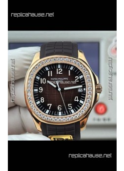 Patek Philippe Aquanaut 5167 Black Strap Diamonds Bezel Super Clone Watch 