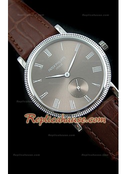 Patek Philippe Calatrava Japanese Replica Watch in Grey Dial