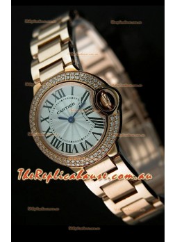 Ballon De Cartier Ladies Replica Watch in Pink Gold 
