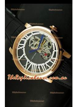 Rotonde De Cartier Cadran Love Japanese Replica Watch - Yellow Gold Case