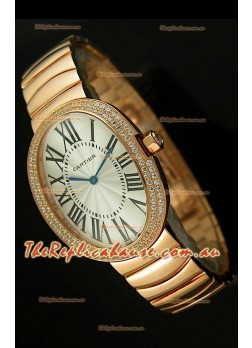 Cartier Baignoire Japanese Replica Watch in Yellow Gold/Diamonds Bezel