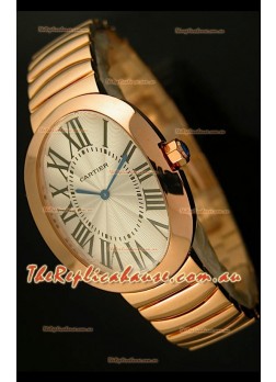 Cartier Baignoire Japanese Replica Watch in Yellow Gold