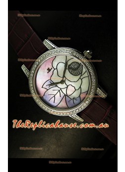 Jaeger LeCoultre Japanese Quartz Movement Ladies Watch - Brown Strap