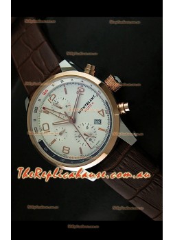 Mont Blanc UTC Japanese Replica Watch in Gold Bezel