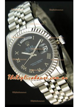 Rolex Replica Datejust Mens Japanese Watch in Black Dial - 41MM