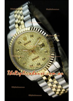 Rolex Replica Datejust Mens Swiss Watch in Gold Dial - 41MM