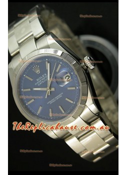 Rolex Replica Datejust Swiss Watch in Blue Dial with Stick Markers