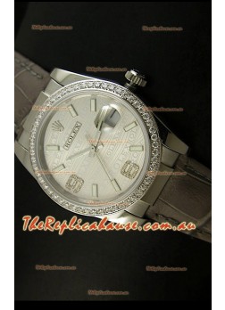 Rolex Replica Datejust Swiss Replica Watch - 37MM - Grey Dial/Strap