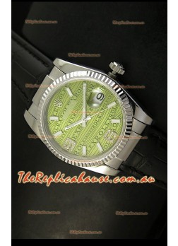 Rolex Replica Datejust Swiss Replica Watch - 37MM - Green Dial/Strap