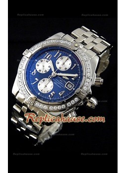 Breitling Chronomat Evolution Swiss Replica Watch with Diamonds Bezel