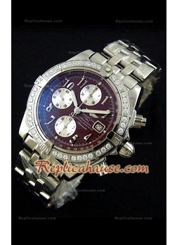 Breitling Chronomat Evolution Swiss Replica Watch with Diamonds Bezel