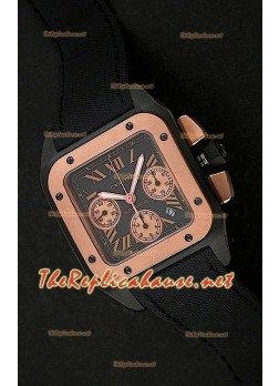 Cartier Santos 100 XL Chronograph PVD/Rose Gold Swiss Watch - 1:1 Mirror Replica
