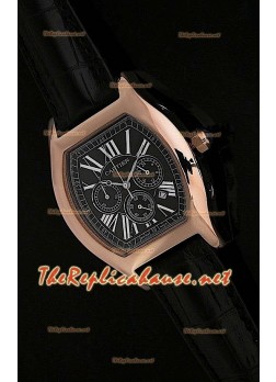 Cartier Tortue Chronograph Japanese Quartz Rose Gold Watch