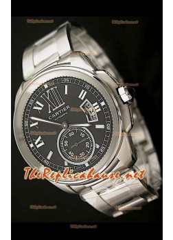 Calibre De Cartier Japanese Automatic Watch in Black Dial