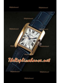 Cartier Tank Francaise Ladies Watch Purple Strap Gold Case