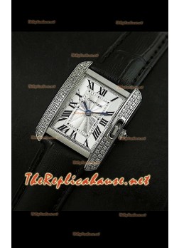 Cartier Tank Francaise Ladies Watch Diamonds Bezel Steel Case