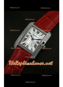 Cartier Tank Francaise Ladies Watch Diamonds Bezel Steel Case