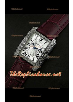 Cartier Tank Francaise Ladies Watch Diamonds Bezel Steel Case