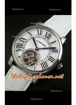 Cartier Calibre Japanese Tourbillon White Strap Watch