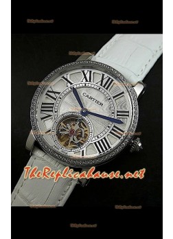 Cartier Calibre Japanese Tourbillon White Strap Watch