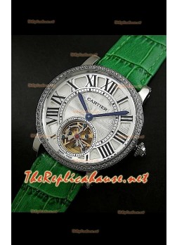 Cartier Calibre Japanese Tourbillon Green Strap Watch