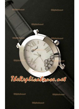 Chopard Happy Sport Ladies Japanese Watch in Black Leather Strap