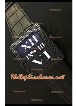 Franck Muller Infinity Ladies Replica Watch in PVD Casing and Black Diamonds