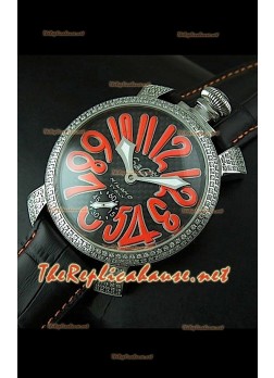 GaGa Milano Manuale Japanese Watch Black Carbon Dial