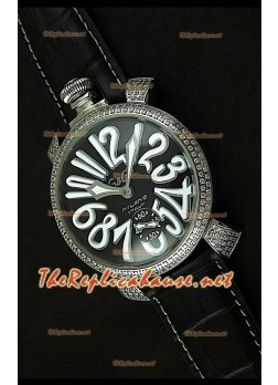 GaGa Milano Manuale Japanese Watch Black Dial