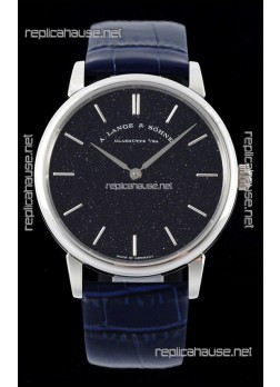 A.Lange & Sohne Saxonia Thin Swiss Replica Watch Steel Case Blue Dial
