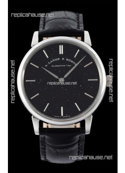 A.Lange & Sohne Saxonia Thin Swiss Replica Watch Steel Case Black Dial
