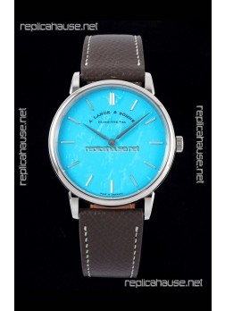 A.Lange & Sohne Saxonia Thin Swiss  Replica Watch Steel Case Tiffany Blue Dial