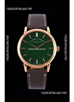 A.Lange & Sohne Saxonia Thin Swiss Replica Watch Rose Gold Case Green Starry Dial